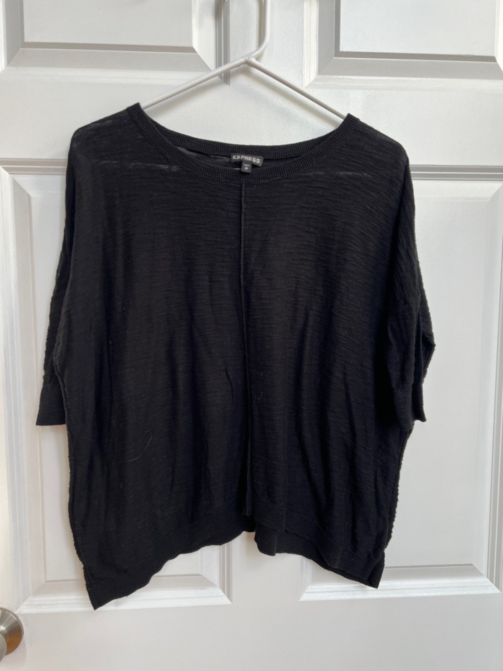 Express Black Relaxed Crewneck Pullover Sweater